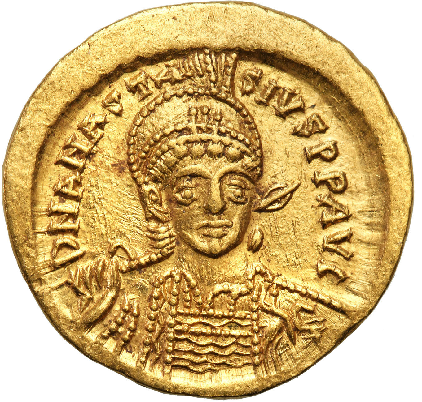 Bizancjum. Anastazius I (491-518). Solidus, Konstantynopol - PIĘKNY